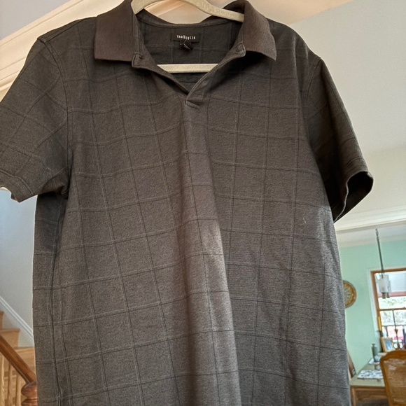Van Heusen Gray Plaid Checked Polo Shirt--Medium - Picture 1 of 1